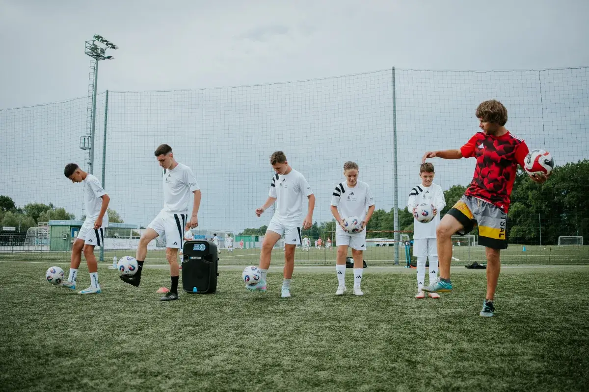 Football freestyle training at the Real Madrid summer camp