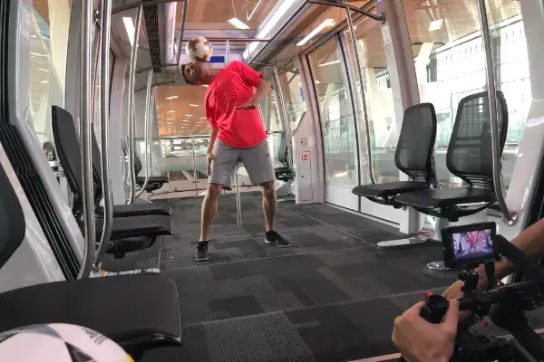 Participation in the filming of the Qatar Fan Zone World Cup 2018 promo video at Hamad Airport.